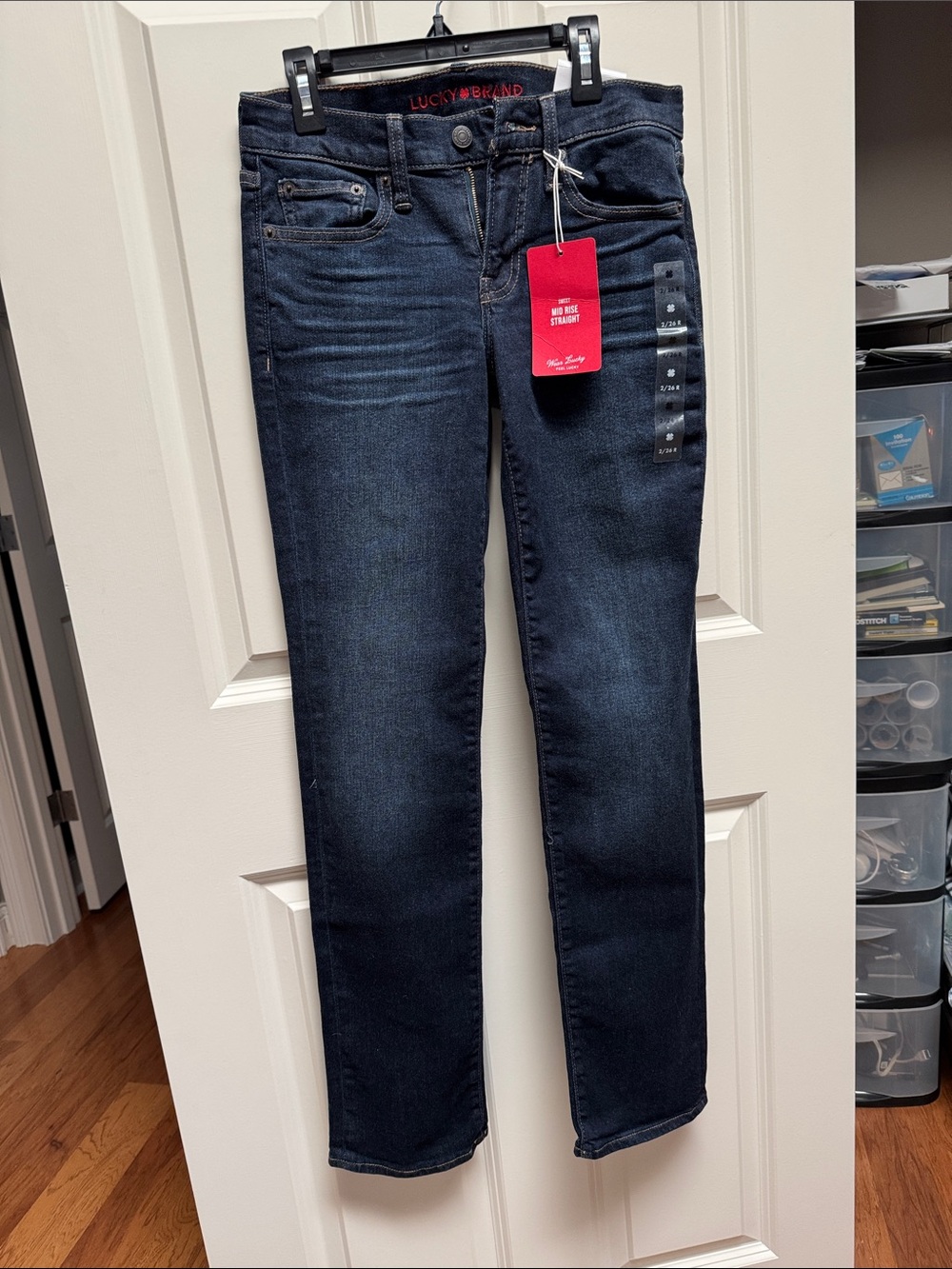 Lucky Brand Women's Dark Indigo Sweet Mid Rise Straight Leg Jeans